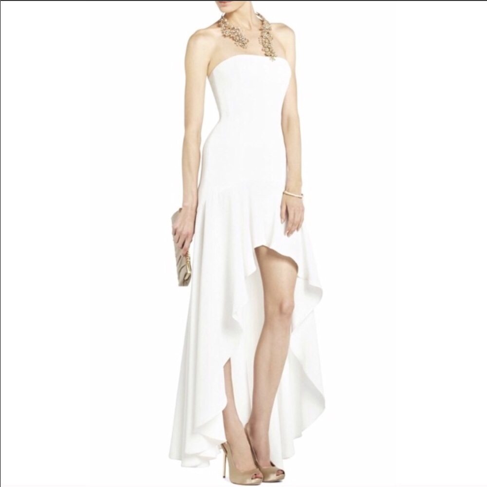 BCBGMAXAZRIA White High-Low Dress